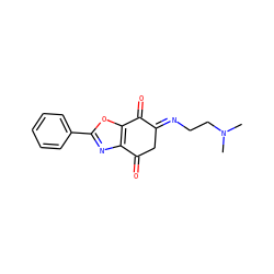 CN(C)CC/N=C1\CC(=O)c2nc(-c3ccccc3)oc2C1=O ZINC000028563445