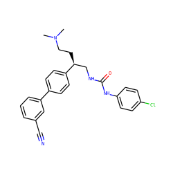 CN(C)CC[C@@H](CNC(=O)Nc1ccc(Cl)cc1)c1ccc(-c2cccc(C#N)c2)cc1 ZINC000028102600