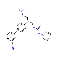 CN(C)CC[C@@H](CNC(=O)Nc1ccccc1)c1ccc(-c2cccc(C#N)c2)cc1 ZINC000028115797