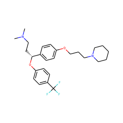 CN(C)CC[C@@H](Oc1ccc(C(F)(F)F)cc1)c1ccc(OCCCN2CCCCC2)cc1 ZINC000028892771