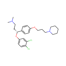 CN(C)CC[C@@H](Oc1ccc(Cl)c(Cl)c1)c1ccc(OCCCN2CCCCC2)cc1 ZINC000028892942