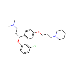 CN(C)CC[C@@H](Oc1cccc(Cl)c1)c1ccc(OCCCN2CCCCC2)cc1 ZINC000028892931
