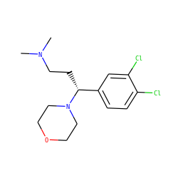 CN(C)CC[C@H](c1ccc(Cl)c(Cl)c1)N1CCOCC1 ZINC000148840143