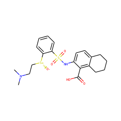 CN(C)CC[S@@+]([O-])c1ccccc1S(=O)(=O)Nc1ccc2c(c1C(=O)O)CCCC2 ZINC000014964769