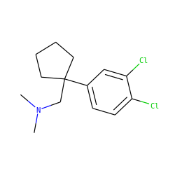 CN(C)CC1(c2ccc(Cl)c(Cl)c2)CCCC1 ZINC000066136530