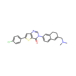 CN(C)CC1=Cc2ccc(-n3cnc4cc(-c5ccc(Cl)cc5)sc4c3=O)cc2CC1 ZINC000038149699