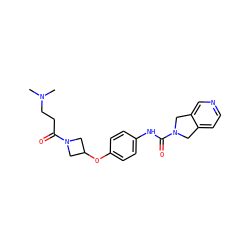 CN(C)CCC(=O)N1CC(Oc2ccc(NC(=O)N3Cc4ccncc4C3)cc2)C1 ZINC000166385831