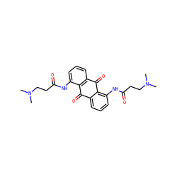 CN(C)CCC(=O)Nc1cccc2c1C(=O)c1cccc(NC(=O)CCN(C)C)c1C2=O ZINC000013556206
