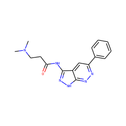 CN(C)CCC(=O)Nc1n[nH]c2nnc(-c3ccccc3)cc12 ZINC000064485575