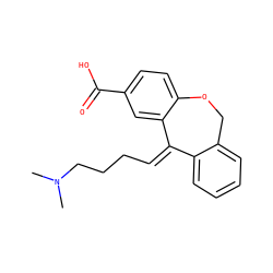 CN(C)CCC/C=C1/c2ccccc2COc2ccc(C(=O)O)cc21 ZINC000013455795