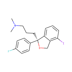 CN(C)CCC[C@@]1(c2ccc(F)cc2)OCc2c(I)cccc21 ZINC000103245803