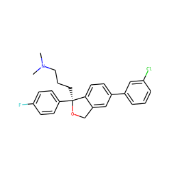 CN(C)CCC[C@@]1(c2ccc(F)cc2)OCc2cc(-c3cccc(Cl)c3)ccc21 ZINC000058569014