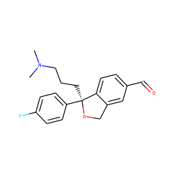 CN(C)CCC[C@@]1(c2ccc(F)cc2)OCc2cc(C=O)ccc21 ZINC000034007291