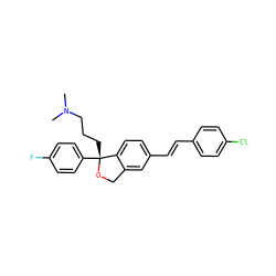 CN(C)CCC[C@]1(c2ccc(F)cc2)OCc2cc(/C=C/c3ccc(Cl)cc3)ccc21 ZINC000058655446