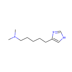 CN(C)CCCCCc1c[nH]cn1 ZINC000013685910
