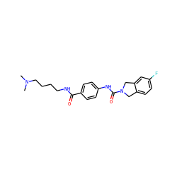 CN(C)CCCCNC(=O)c1ccc(NC(=O)N2Cc3ccc(F)cc3C2)cc1 ZINC000166855623