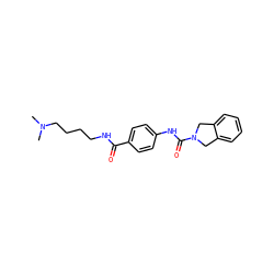 CN(C)CCCCNC(=O)c1ccc(NC(=O)N2Cc3ccccc3C2)cc1 ZINC000166348337