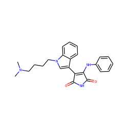 CN(C)CCCCn1cc(C2=C(Nc3ccccc3)C(=O)NC2=O)c2ccccc21 ZINC000028384796