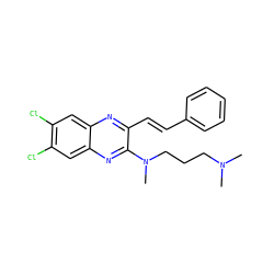 CN(C)CCCN(C)c1nc2cc(Cl)c(Cl)cc2nc1/C=C/c1ccccc1 ZINC000003779708