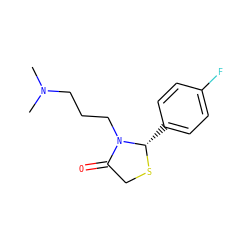 CN(C)CCCN1C(=O)CS[C@H]1c1ccc(F)cc1 ZINC000005046797