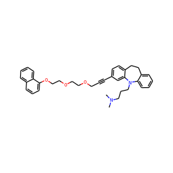 CN(C)CCCN1c2ccccc2CCc2ccc(C#CCOCCOCCOc3cccc4ccccc34)cc21 ZINC000653845419