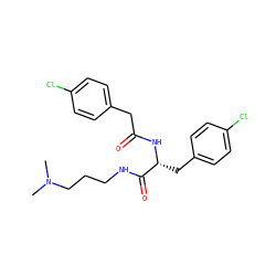 CN(C)CCCNC(=O)[C@@H](Cc1ccc(Cl)cc1)NC(=O)Cc1ccc(Cl)cc1 ZINC000072176382