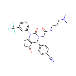 CN(C)CCCNC(=O)CN1C(=O)N(c2cccc(C(F)(F)F)c2)C2=C(C(=O)CC2)[C@H]1c1ccc(C#N)cc1 ZINC001772637849