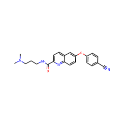 CN(C)CCCNC(=O)c1ccc2cc(Oc3ccc(C#N)cc3)ccc2n1 ZINC000584629267