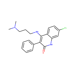 CN(C)CCCNc1c(-c2ccccc2)c(=O)[nH]c2cc(Cl)ccc12 ZINC000013761234