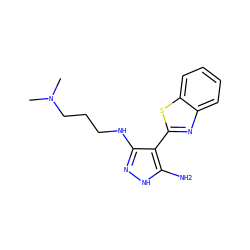 CN(C)CCCNc1n[nH]c(N)c1-c1nc2ccccc2s1 ZINC000114398264