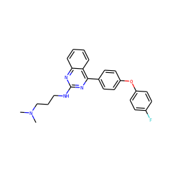 CN(C)CCCNc1nc(-c2ccc(Oc3ccc(F)cc3)cc2)c2ccccc2n1 ZINC000115760062