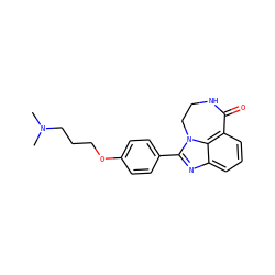 CN(C)CCCOc1ccc(-c2nc3cccc4c3n2CCNC4=O)cc1 ZINC000013858436