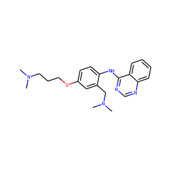 CN(C)CCCOc1ccc(Nc2ncnc3ccccc23)c(CN(C)C)c1 ZINC000028703618