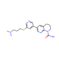 CN(C)CCCOc1cncc(-c2cnc3c(c2)CCCN3C(N)=O)c1 ZINC001772609089