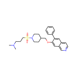 CN(C)CCCS(=O)(=O)N1CCC(COc2cc3cnccc3cc2-c2ccccc2)CC1 ZINC000040940485