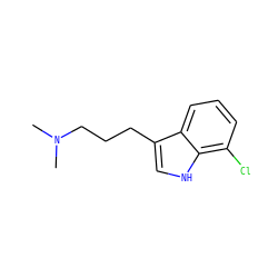 CN(C)CCCc1c[nH]c2c(Cl)cccc12 ZINC000028344616