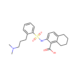 CN(C)CCCc1ccccc1S(=O)(=O)Nc1ccc2c(c1C(=O)O)CCCC2 ZINC000014964944
