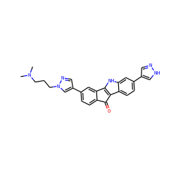 CN(C)CCCn1cc(-c2ccc3c(c2)-c2[nH]c4cc(-c5cn[nH]c5)ccc4c2C3=O)cn1 ZINC000653899213