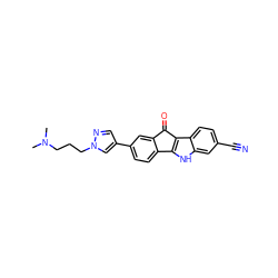 CN(C)CCCn1cc(-c2ccc3c(c2)C(=O)c2c-3[nH]c3cc(C#N)ccc23)cn1 ZINC000653887588