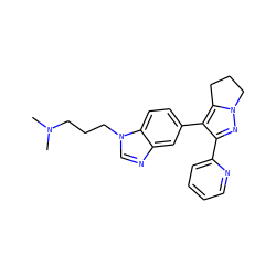 CN(C)CCCn1cnc2cc(-c3c(-c4ccccn4)nn4c3CCC4)ccc21 ZINC000045253694