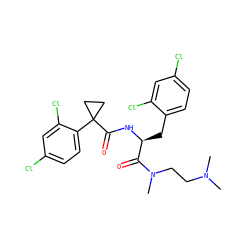 CN(C)CCN(C)C(=O)[C@H](Cc1ccc(Cl)cc1Cl)NC(=O)C1(c2ccc(Cl)cc2Cl)CC1 ZINC000095557177