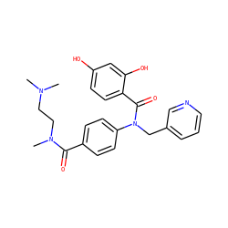 CN(C)CCN(C)C(=O)c1ccc(N(Cc2cccnc2)C(=O)c2ccc(O)cc2O)cc1 ZINC000653769214