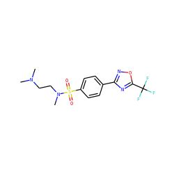 CN(C)CCN(C)S(=O)(=O)c1ccc(-c2noc(C(F)(F)F)n2)cc1 ZINC000142906886