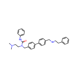 CN(C)CCN(Cc1ccc(-c2ccc(CNCCc3ccccc3)cc2)cc1)C(=O)Nc1ccccc1 ZINC000028395772