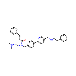 CN(C)CCN(Cc1ccc(-c2ccc(CNCCc3ccccc3)cn2)cc1)C(=O)/C=C/c1ccccc1 ZINC000028457826