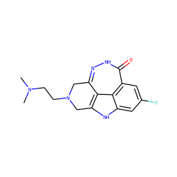 CN(C)CCN1Cc2n[nH]c(=O)c3cc(F)cc4[nH]c(c2c43)C1 ZINC000146371264
