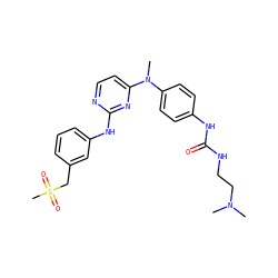 CN(C)CCNC(=O)Nc1ccc(N(C)c2ccnc(Nc3cccc(CS(C)(=O)=O)c3)n2)cc1 ZINC000014945161