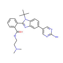 CN(C)CCNC(=O)c1ccccc1-c1nc2cc(-c3cnc(N)nc3)ccc2n1C(C)(C)C ZINC000146592534