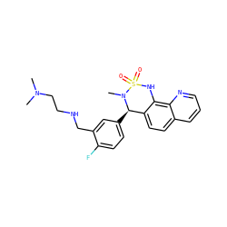 CN(C)CCNCc1cc([C@@H]2c3ccc4cccnc4c3NS(=O)(=O)N2C)ccc1F ZINC000205635448