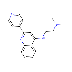 CN(C)CCNc1cc(-c2ccncc2)nc2ccccc12 ZINC000000163639